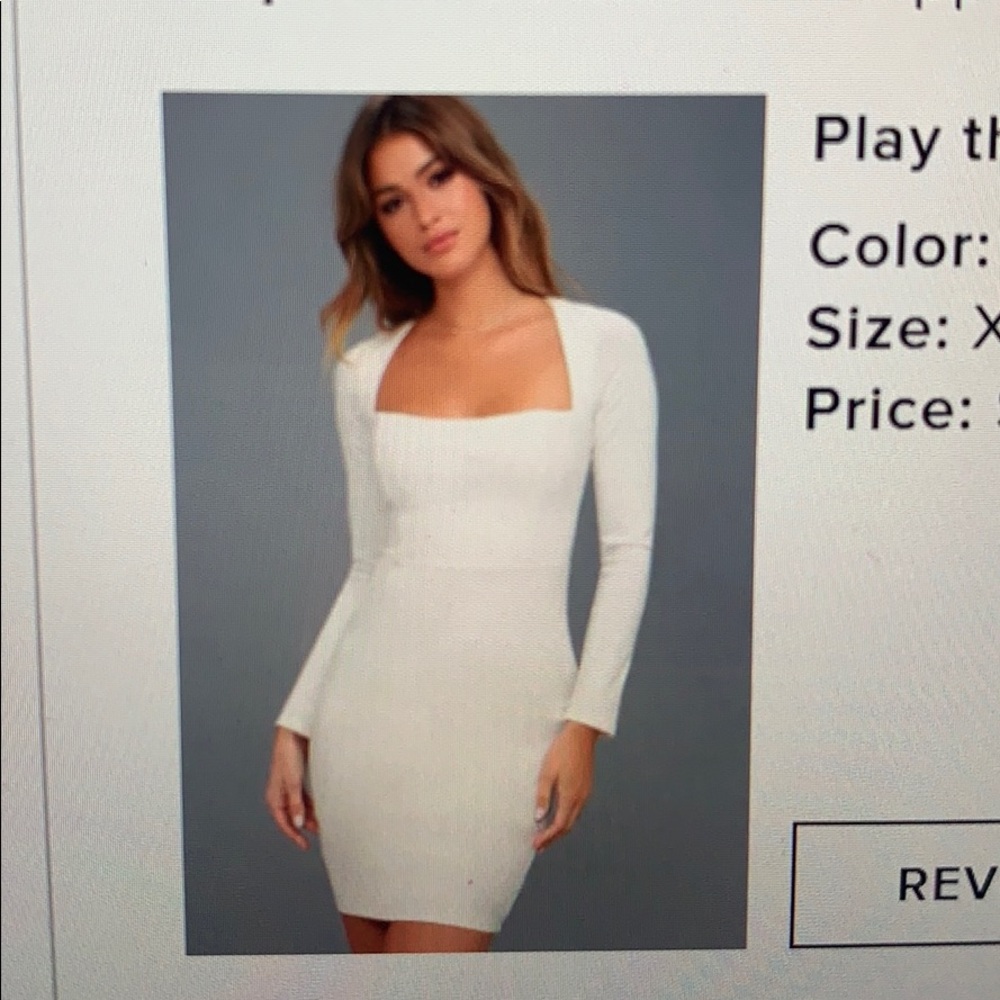play the part white long sleeve body on dress
